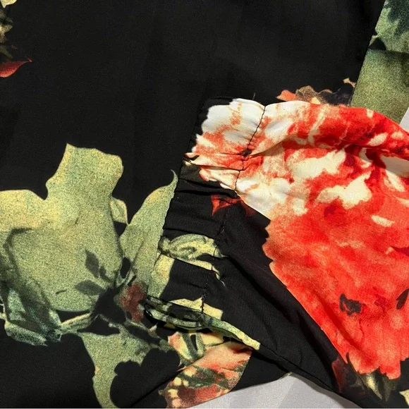 iJeans by Buffalo 🔵 Floral Ankle Joggers M x 28” Black and Red - Picture 5 of 14